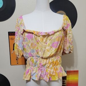 Cynthia Rowley | Multicolor Spring Floral Hippie Top